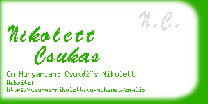 nikolett csukas business card